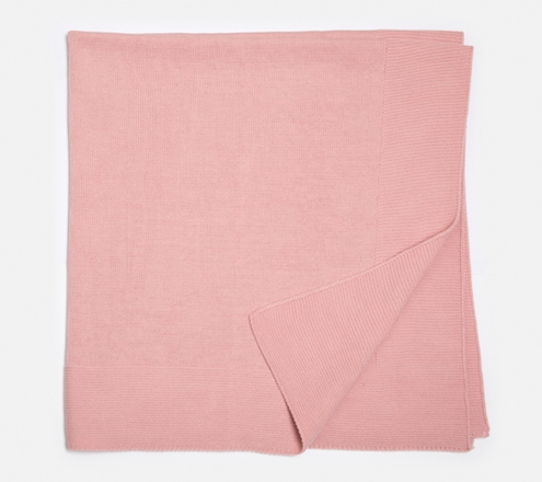 pastel pink blanket knitted