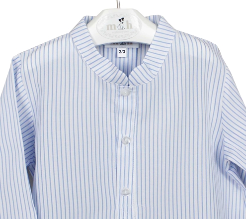 mao shirt blue stripes