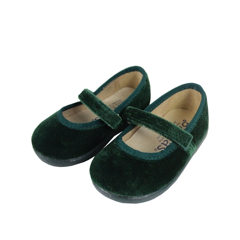 Green velvet shoes