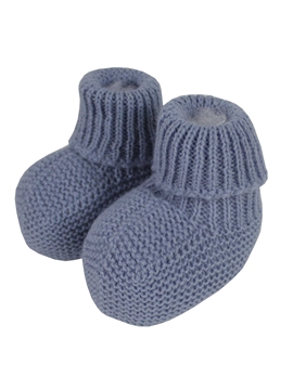 Patucos bebé punto azulón m&h