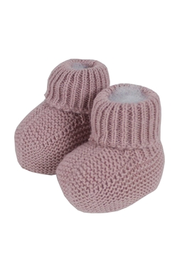 Patucos bebe punto rosa palo m&h