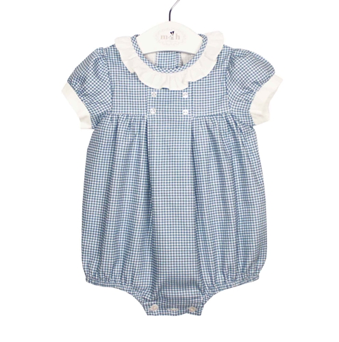 blue plaid romper baby