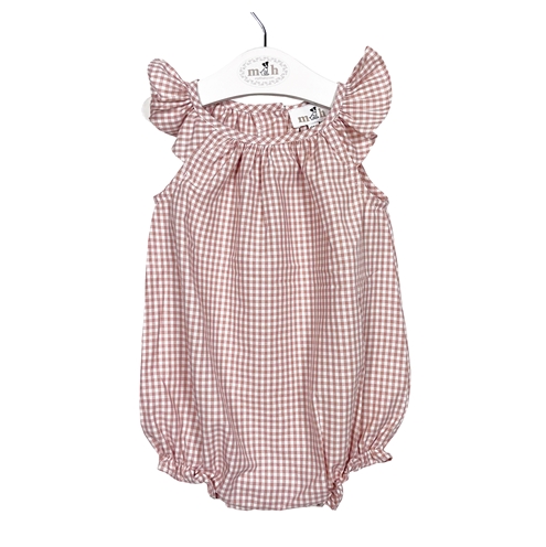 pastel pink plaid vichy romper