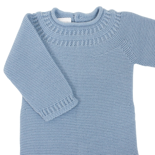 Pelele de punto azul con ochitos