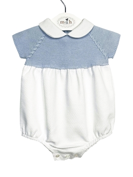 romper piqué knit blue