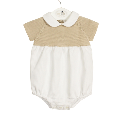 beige romper pique