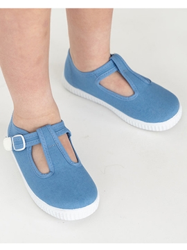 blue canvas shoes
