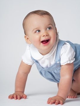 Peto bebé lino azul verano