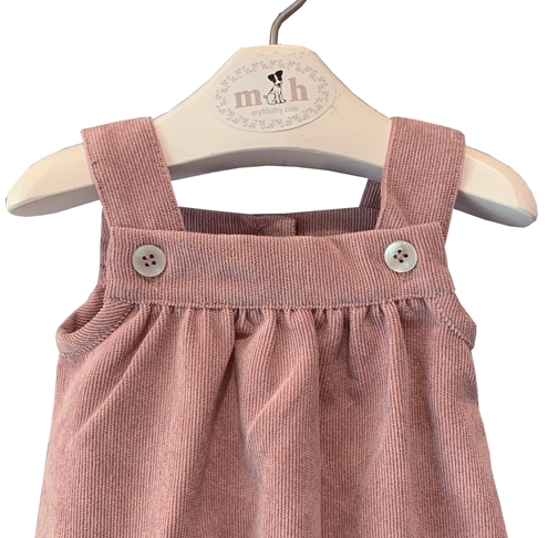 baby romper pink corduroy