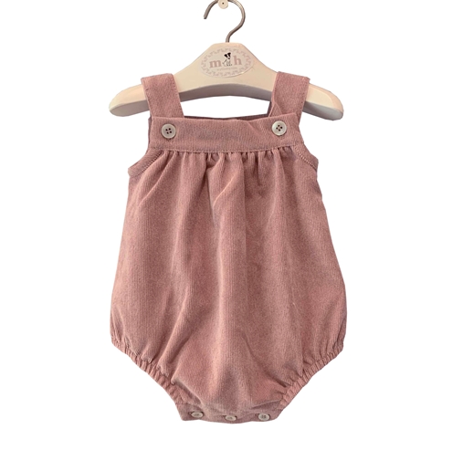 pastel pink baby romper corduroy