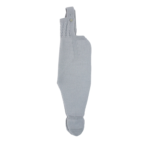 Grey knit baby dungaree with braces m&h