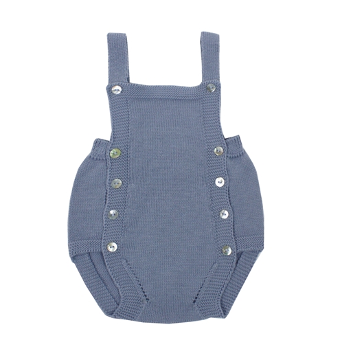 baby knit romper in medium blue