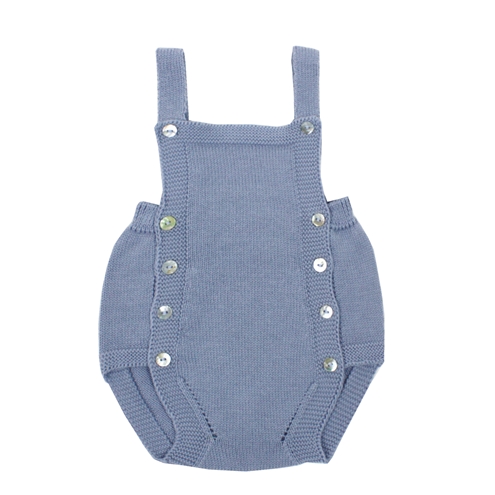 baby knit romper in medium blue