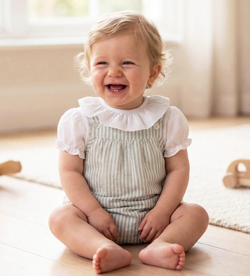 peto lino rayas verdes