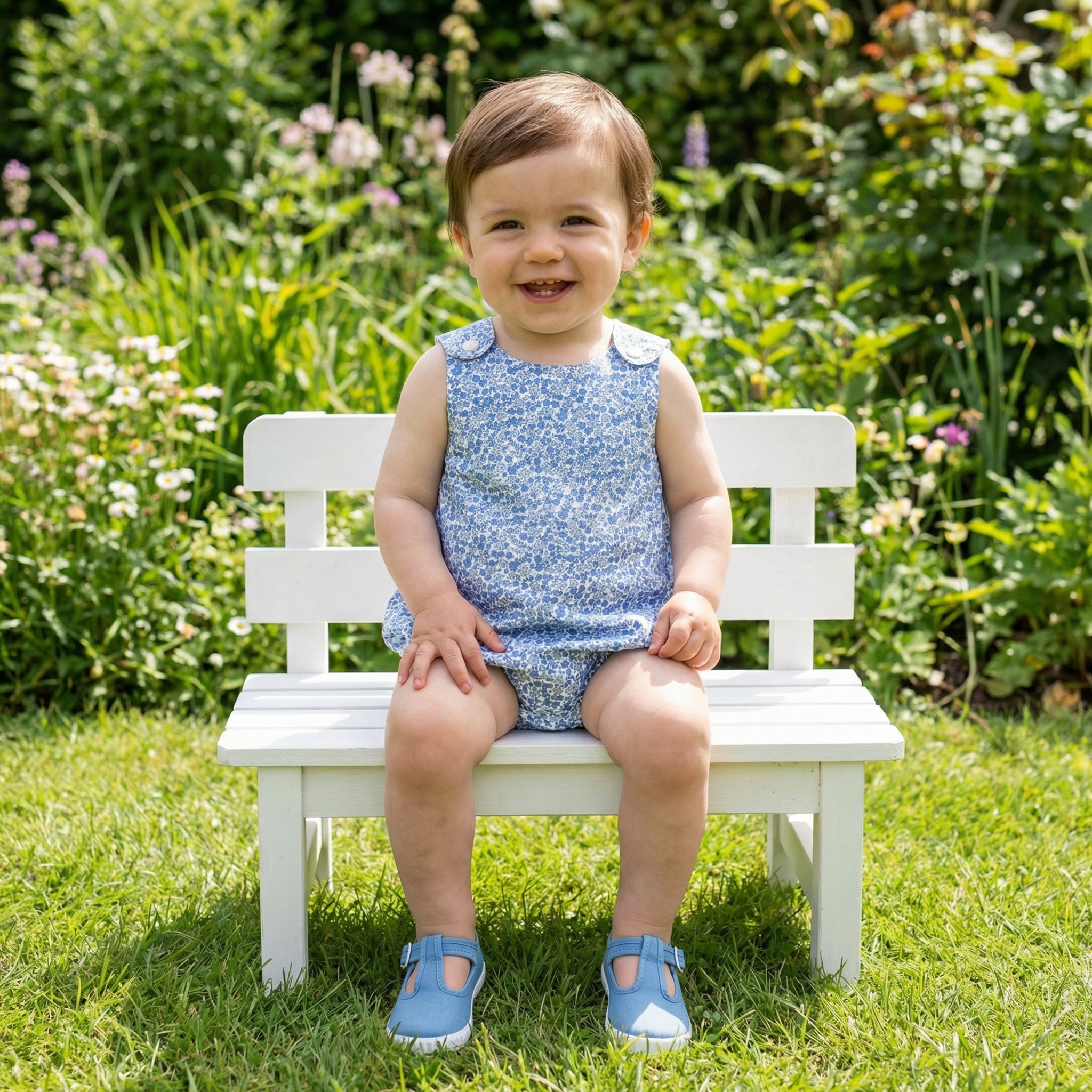 romper m&h blue flowers