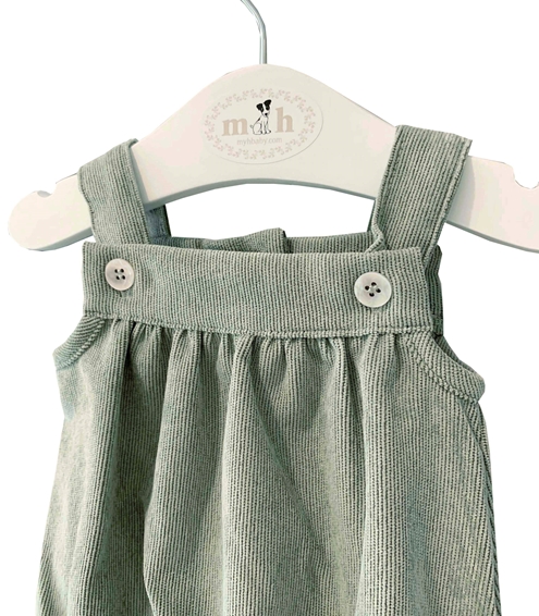 m&h baby romper corduroy green seaweed