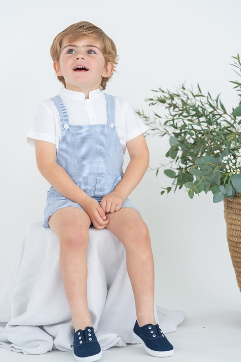 stripes blue romper boy