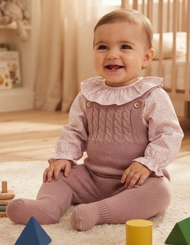 beby romper knit pink