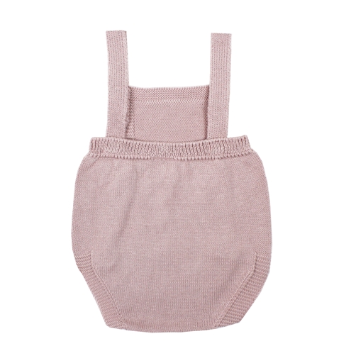 baby knit romper in pastel pink