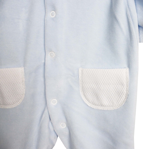 blue velvet sleepsuit