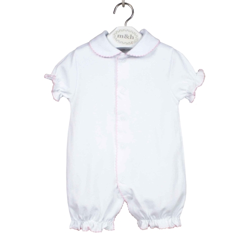 Short sleepsuit pink stitch