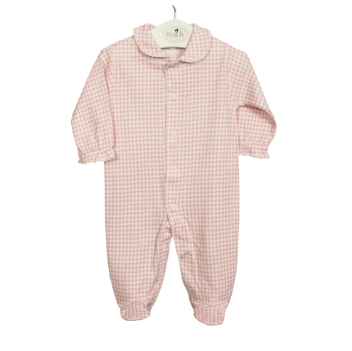 pink plaid sleepsuit