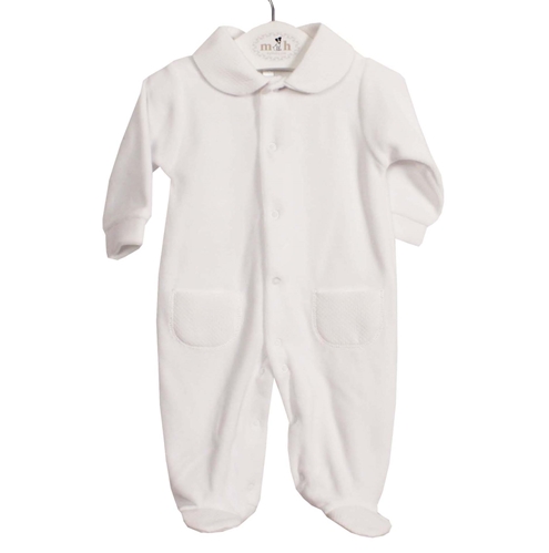 White sleepsuit velvet