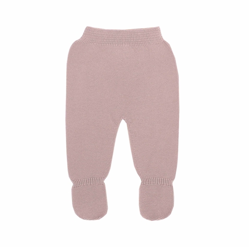 Pastel pink thick knit baby leggings