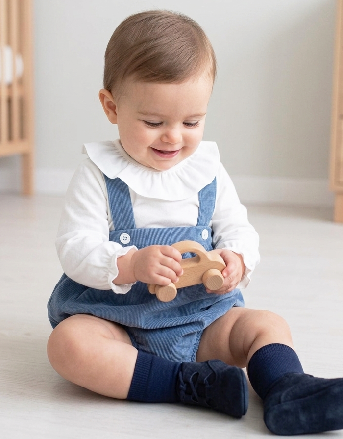 meduim blue romper baby