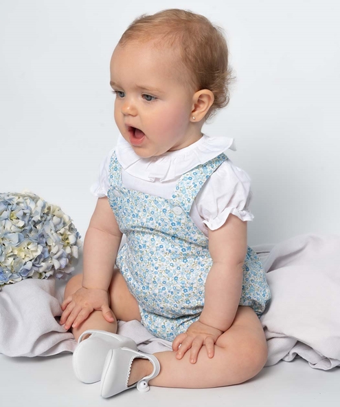 romper baby blue green