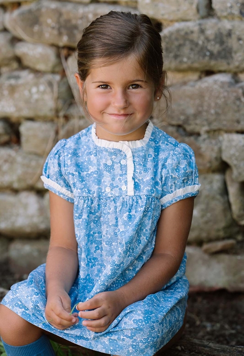 vestido balmoral flores azul