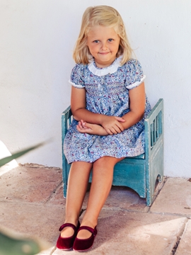 dress inés blue burgundy