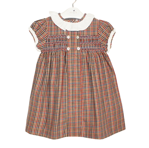 inés dress short sleeve plaid