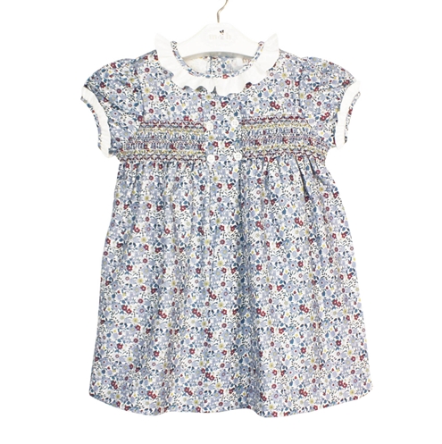 vestido inés flores burdeos