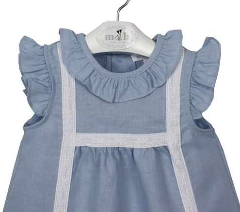vestido lino azul celia
