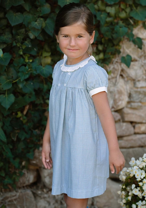 vestido Paola azul cuadrito