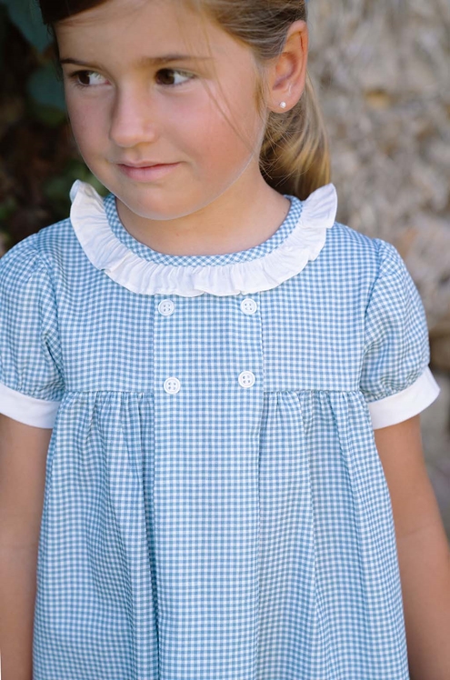 vestido Paola azul cuadrito