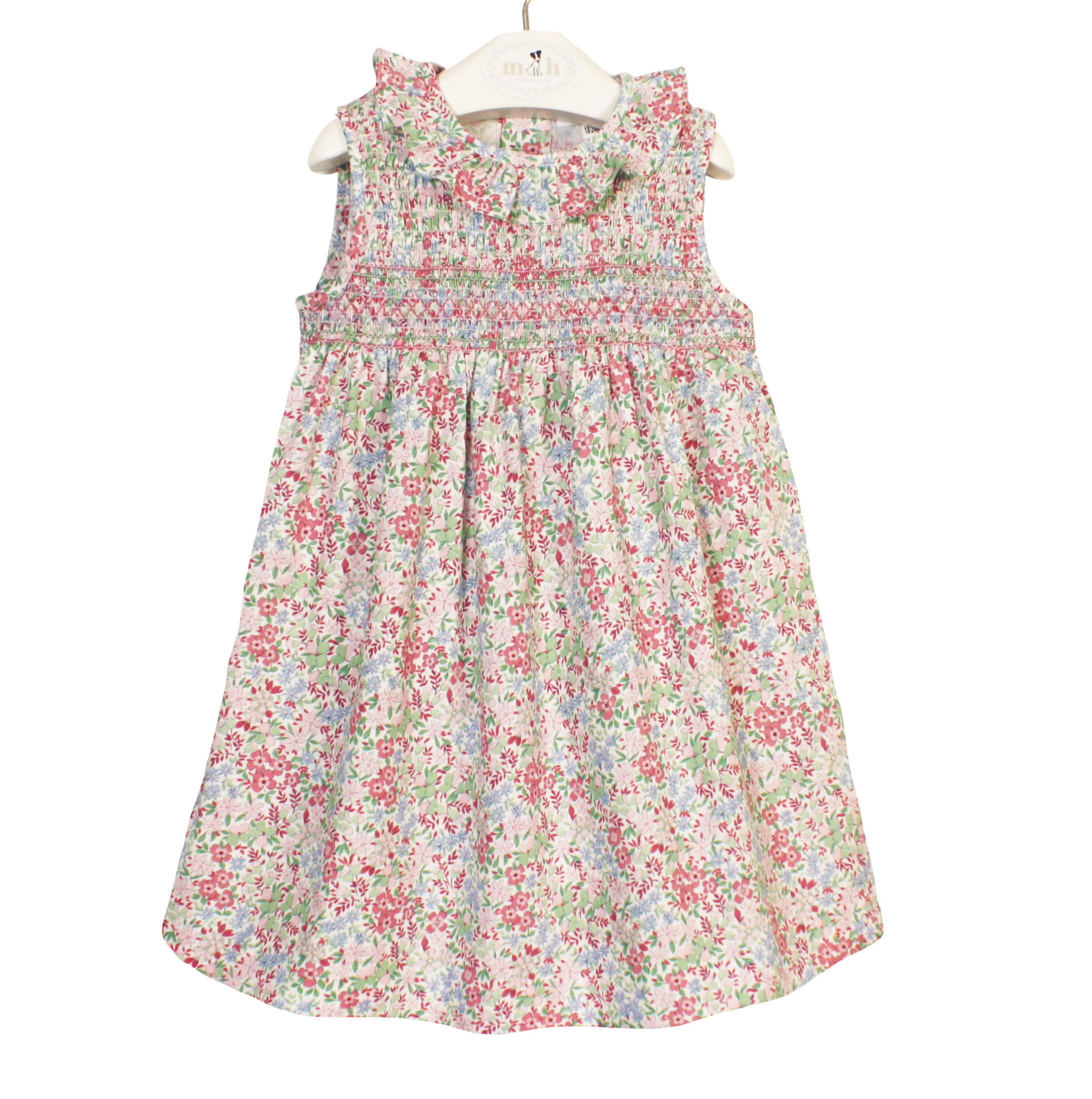 green and pink dress