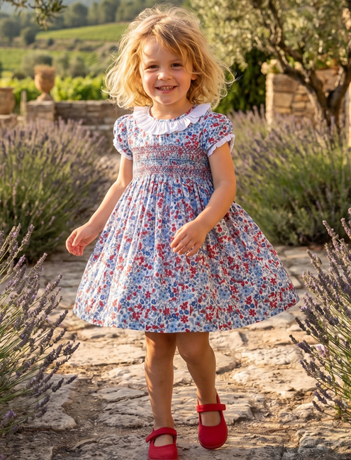 red blue valentina dress