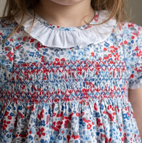 red blus flowers dress