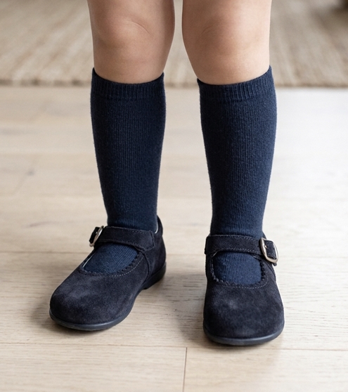 zapato mercedita ante marino azul