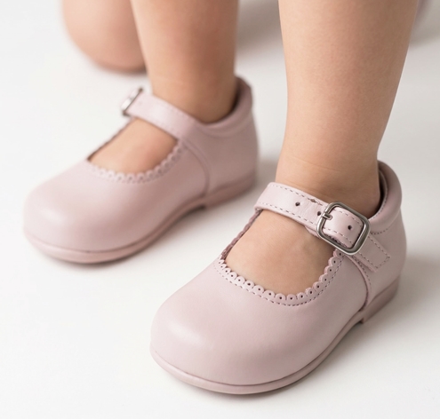 zapato mercedita rosa piel