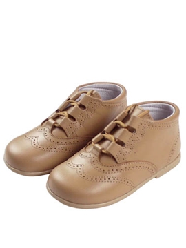 lace up brogue boots beige