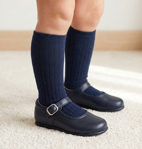 navy blue leather shoes
