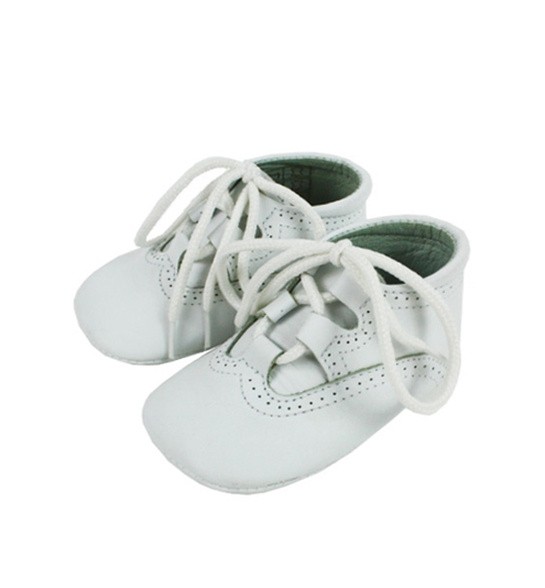 White soft leather baby shoes Wales model