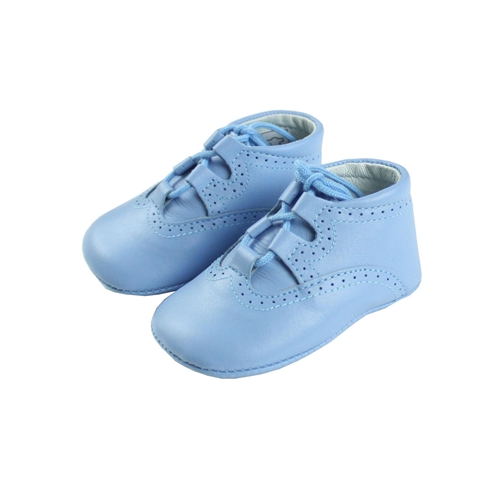 Blue soft leather baby shoes Gales model