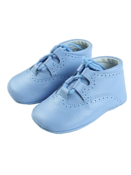 Blue soft leather baby shoes Gales model