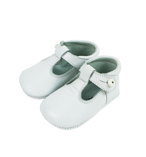 Soft leather baby shoes pepitos white